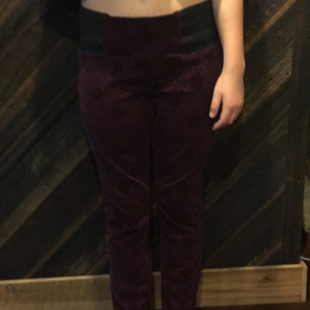 Velvet maroon pants